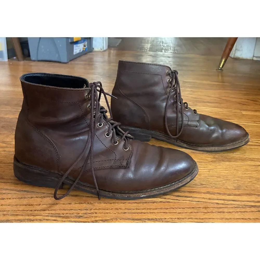 Thursday Boot Company Brown President Dark Leather Lace Up Boots  Mens Size 9.5